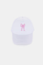 Zenana Ribbon Bow Embroidery Trucker Hat