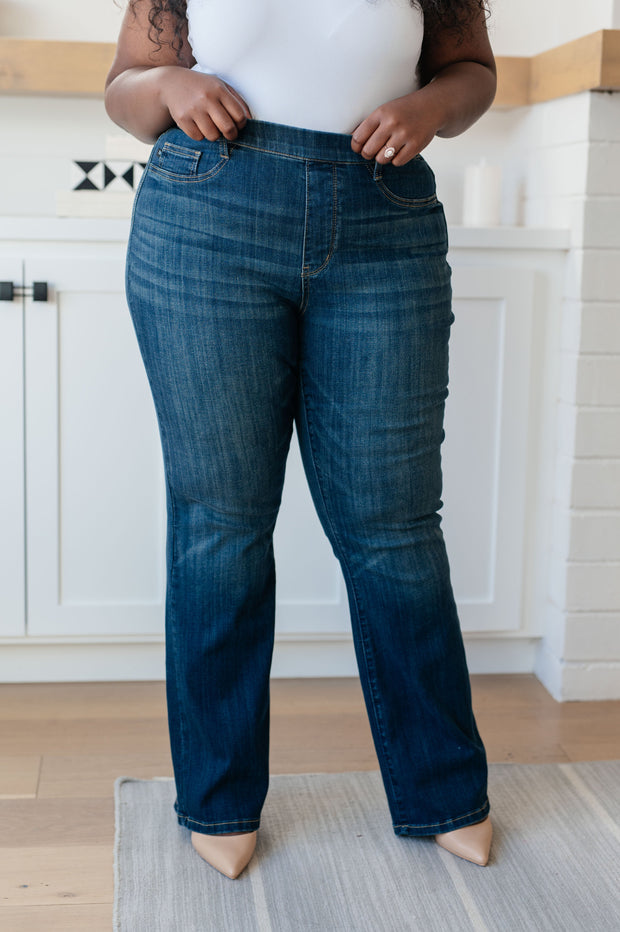 Ricki High Rise Pull On Slim Bootcut Jeans